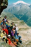 Группа на фоне Эльбруса
